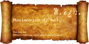 Maximovics Ábel névjegykártya